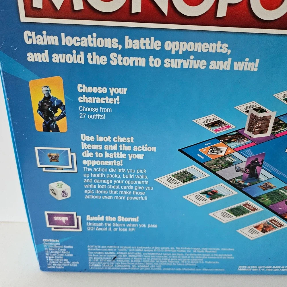 Fortnite Monopoly Board Game Hasbro Limited Edition - Open Box